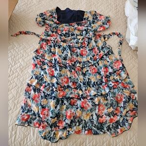 Speechless Floral Ruffle Dress with Tie Waist